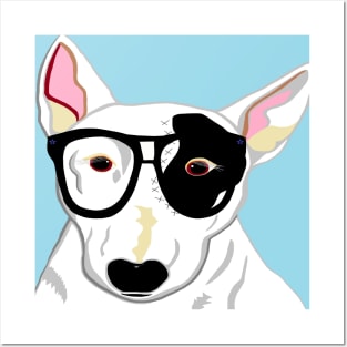 Hipster Bull Terrier Posters and Art